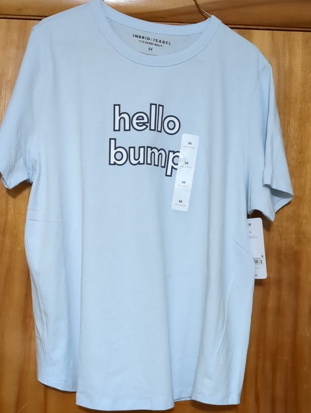 Ingrid & Isabel Light Blue "hello bump" Maternity Tee